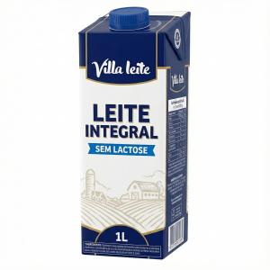 Leite Integral Sem Lactose UHT Villa Leite - 1L